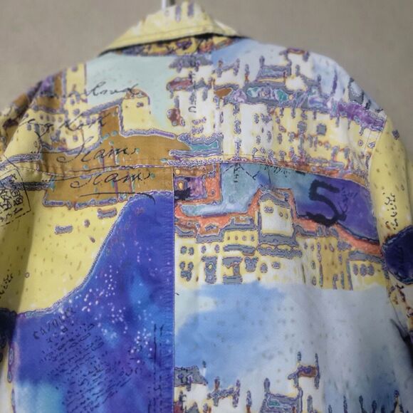 Chico's Colorful Jacket Women's Size 2 Travel Lover Vacation Wear Fun Colorful - Picture 14 of 15